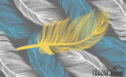 Image of Modern minimalist feathers Nordic wallpaper wall muralss IDCWP-HL-000613