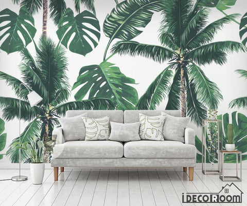 Image of Vector coconut rainforest wallpaper wall murals IDCWP-HL-000618