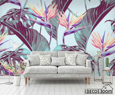 Image of Fashion tropical plant rainforest wallpaper wall murals IDCWP-HL-000619