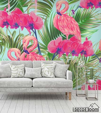 Image of Tropical flowers plants rainforest wallpaper wall murals IDCWP-HL-000625