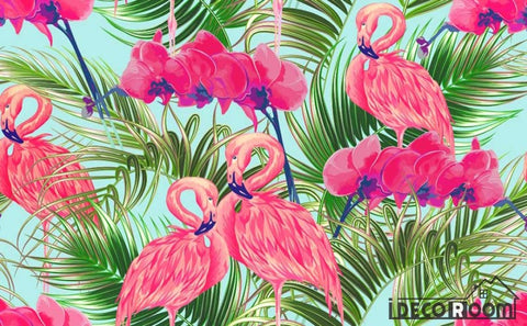 Image of Tropical flowers plants rainforest wallpaper wall murals IDCWP-HL-000625