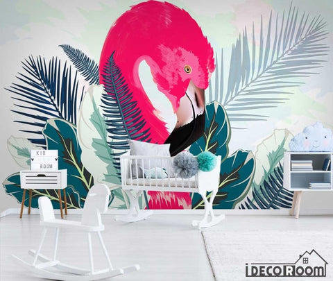Image of Modern minimalist Flamingo Nordic wallpaper wall murals IDCWP-HL-000656