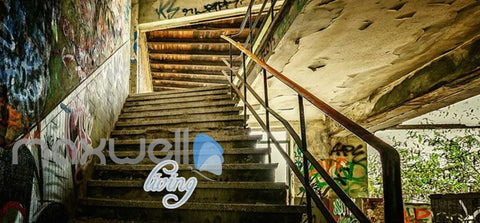 Image of Optical Illusion Stair Graffiti Art Art Wall Murals Wallpaper Decals Prints Decor IDCWP-JB-000023