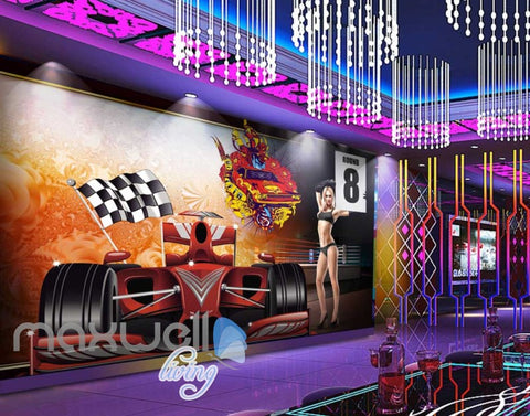 Image of Race Match Lady Announcer Ring Art Wall Murals Wallpaper Decals Prints Decor IDCWP-JB-000026