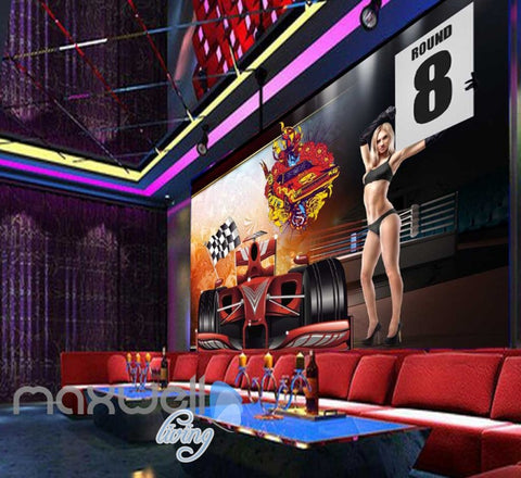 Image of Race Match Lady Announcer Ring Art Wall Murals Wallpaper Decals Prints Decor IDCWP-JB-000026