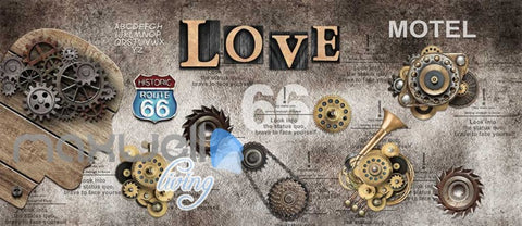 Image of Steampunk Metal Gear Cog Art Wall Murals Wallpaper Decals Prints Decor IDCWP-JB-000032