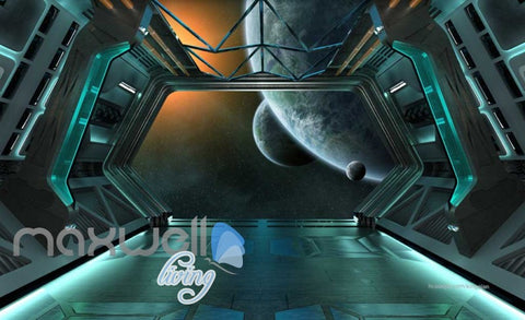 Image of Spaceship Solar Moon View Art Wall Murals Wallpaper Decals Prints Decor IDCWP-JB-000037