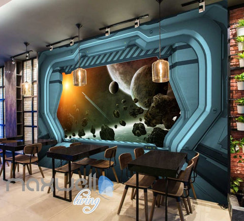 Image of Space Meteor Astaroid Moon View Star Art Wall Murals Wallpaper Decals Prints Decor IDCWP-JB-000038