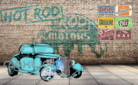 Image of Classic Style Car Wall Garage Display Art Wall Murals Wallpaper Decals Prints Decor IDCWP-JB-000060