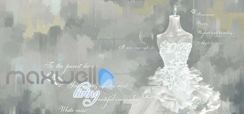 Image of White Wedding Dress Love Quotes Poster Art Wall Murals Wallpaper Decals Prints Decor IDCWP-JB-000061