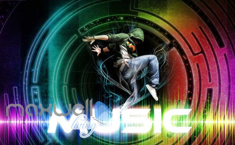 Image of Bright Colour Music Party Sound Design Art Wall Murals Wallpaper Decals Prints Decor IDCWP-JB-000066