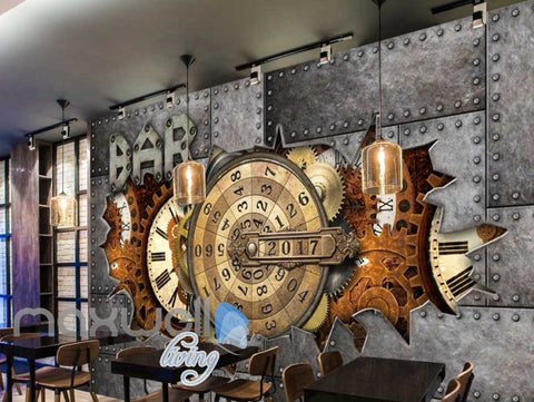 Image of Clock Victorian Metal Gear 2017 Bar Art Wall Murals Wallpaper Decals Prints Decor IDCWP-JB-000074
