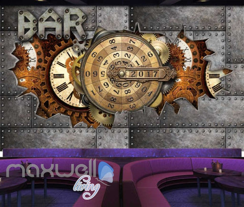 Image of Clock Victorian Metal Gear 2017 Bar Art Wall Murals Wallpaper Decals Prints Decor IDCWP-JB-000074