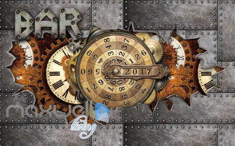 Image of Clock Victorian Metal Gear 2017 Bar Art Wall Murals Wallpaper Decals Prints Decor IDCWP-JB-000074
