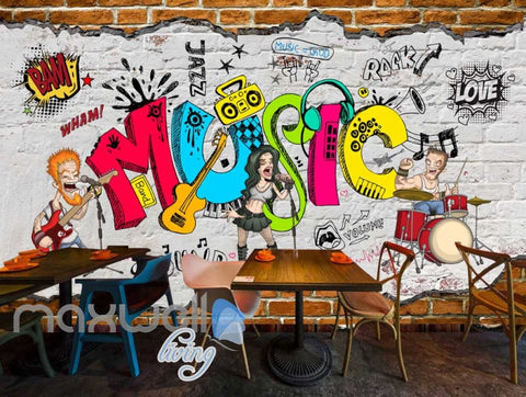 Image of Animated Band Music Cartoon Comic Art Wall Murals Wallpaper Decals Prints Decor IDCWP-JB-000079