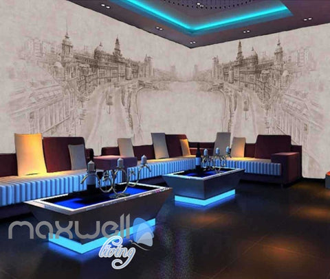 Image of Victorian Drawing London City Design Art Wall Murals Wallpaper Decals Prints Decor IDCWP-JB-000085