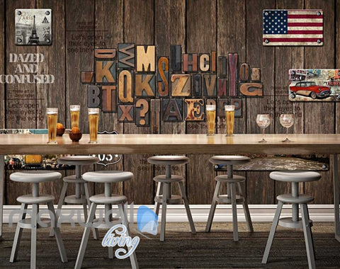 Image of World Travel Letter Wood Wall Mural Art Wall Murals Wallpaper Decals Prints Decor IDCWP-JB-000094