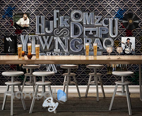 Image of Metal Letter Layout Music Bands Design Art Wall Murals Wallpaper Decals Prints Decor IDCWP-JB-000098