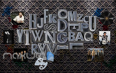 Image of Metal Letter Layout Music Bands Design Art Wall Murals Wallpaper Decals Prints Decor IDCWP-JB-000098