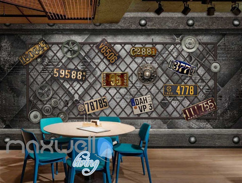 Image of Metal Classic Lisence Plate Display Art Wall Murals Wallpaper Decals Prints Decor IDCWP-JB-000102