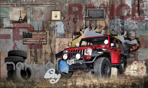 Image of Jeep World Travel Breakthrough Art Wall Murals Wallpaper Decals Prints Decor IDCWP-JB-000108
