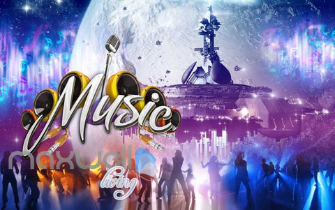 Image of Space Music Concert Dancefloor Art Wall Murals Wallpaper Decals Prints Decor IDCWP-JB-000118