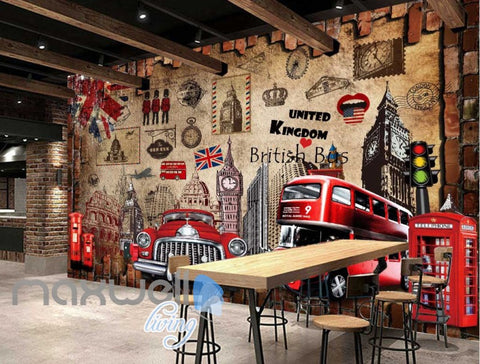 Image of London England United Kingdom Display Red Art Wall Murals Wallpaper Decals Prints Decor IDCWP-JB-000119