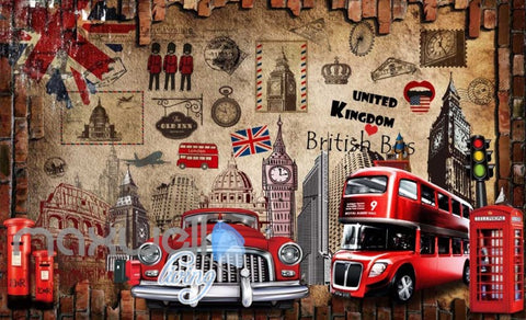 Image of London England United Kingdom Display Red Art Wall Murals Wallpaper Decals Prints Decor IDCWP-JB-000119