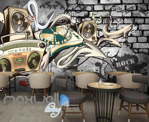 Image of Dj Music Mix Speaker Design Art Wall Murals Wallpaper Decals Prints Decor IDCWP-JB-000132