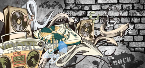 Image of Dj Music Mix Speaker Design Art Wall Murals Wallpaper Decals Prints Decor IDCWP-JB-000132