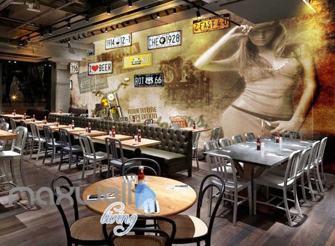 Image of World Lady Motor Bike Lisence Plate Art Wall Murals Wallpaper Decals Prints Decor IDCWP-JB-000137