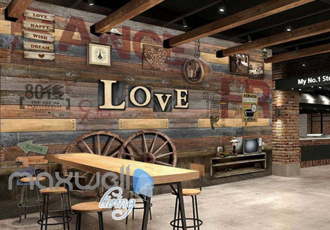 Image of Wood Wheel Lertter Love Collection Art Wall Murals Wallpaper Decals Prints Decor IDCWP-JB-000140