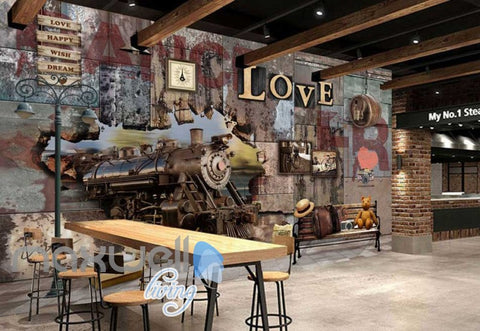 Image of Steam Train Breakthrough World Travel Art Wall Murals Wallpaper Decals Prints Decor IDCWP-JB-000141