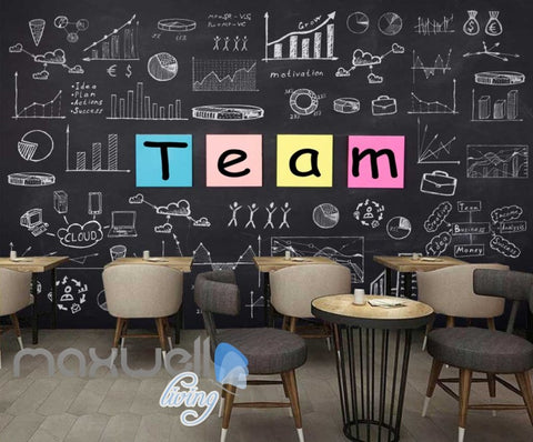 Image of Black Board Team Statistics Art Wall Murals Wallpaper Decals Prints Decor IDCWP-JB-000149