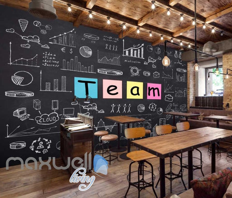 Image of Black Board Team Statistics Art Wall Murals Wallpaper Decals Prints Decor IDCWP-JB-000149