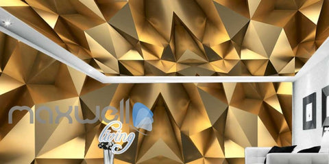 Image of Gold Optical Illusion Design Art Wall Murals Wallpaper Decals Prints Decor IDCWP-JB-000151