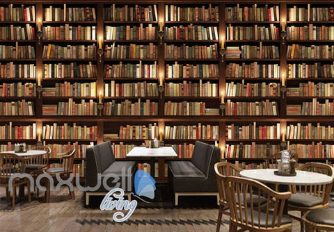 Image of Library Book Collection Shelves Art Wall Murals Wallpaper Decals Prints Decor IDCWP-JB-000157