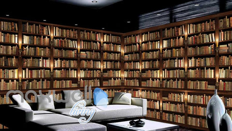 Image of Library Book Collection Shelves Art Wall Murals Wallpaper Decals Prints Decor IDCWP-JB-000157