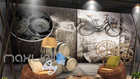 Image of Barrel Bike Display Collection Art Wall Murals Wallpaper Decals Prints Decor IDCWP-JB-000161