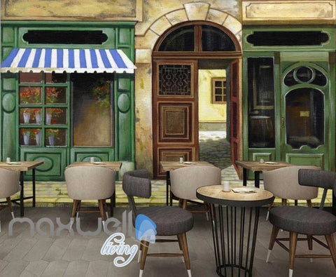 Image of Oil Painting Caf?Alley Art Art Wall Murals Wallpaper Decals Prints Decor IDCWP-JB-000170