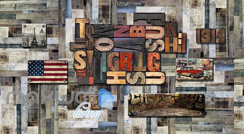 Image of World Letter Collection Metal Wall Art Wall Murals Wallpaper Decals Prints Decor IDCWP-JB-000172