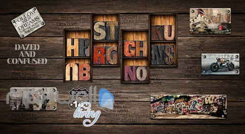 Image of Old Style World Wood Wall Collection Art Wall Murals Wallpaper Decals Prints Decor IDCWP-JB-000194