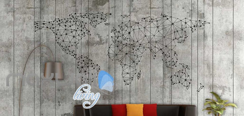 Image of Old Wall World Map Art Wall Murals Wallpaper Decals Prints Decor IDCWP-JB-000208