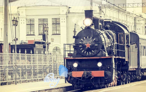Image of Steam Locomotive In The City Art Wall Murals Wallpaper Decals Prints Decor IDCWP-JB-000229