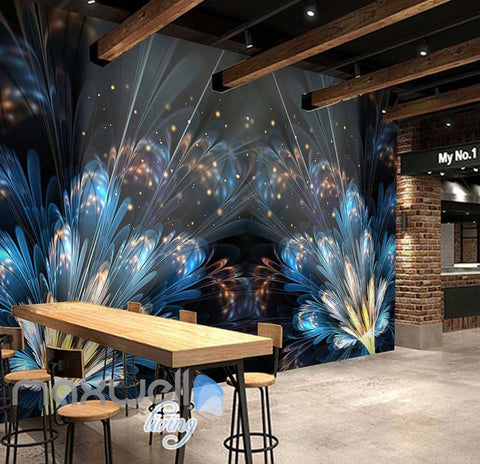 Image of Psychodelic Blue Yellow Pattern Art Wall Murals Wallpaper Decals Prints Decor IDCWP-JB-000234