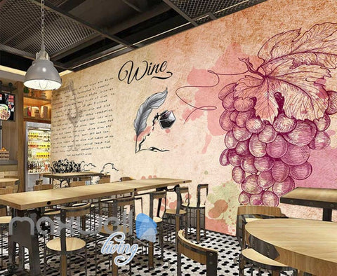 Image of Old Wallpaper Design With Wine Art Wall Murals Wallpaper Decals Prints Decor IDCWP-JB-000240