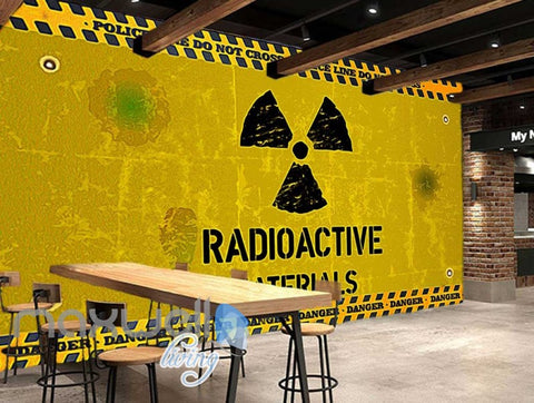 Image of Painted Radioactive Material Sign Yellow Wall Art Wall Murals Wallpaper Decals Prints Decor IDCWP-JB-000242