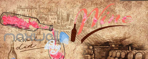 Image of Sepia Paper Wallpaper Drink Wine Art Wall Murals Wallpaper Decals Prints Decor IDCWP-JB-000252