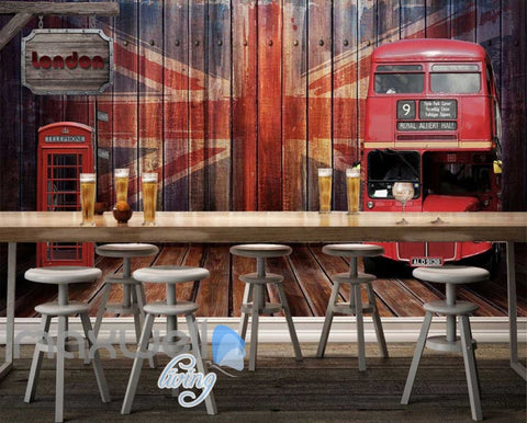 Image of 3D Wall Mural Wallpaper Telephone Booth Bus Board Backdrop Wallpaper Art Wall Murals Wallpaper Decals Prints Decor IDCWP-JB-000259