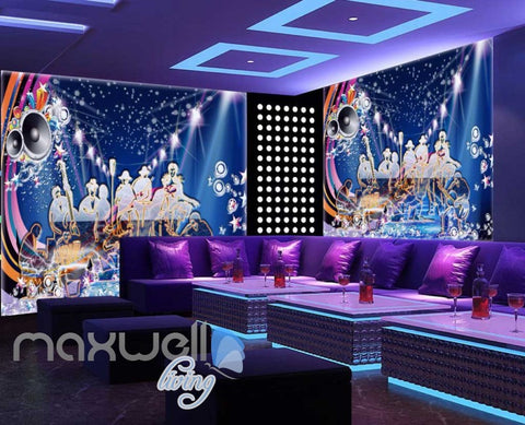 Image of Poster Of Transparent Silhoutte Of People Playing Jazz Music Art Wall Murals Wallpaper Decals Prints Decor IDCWP-JB-000263